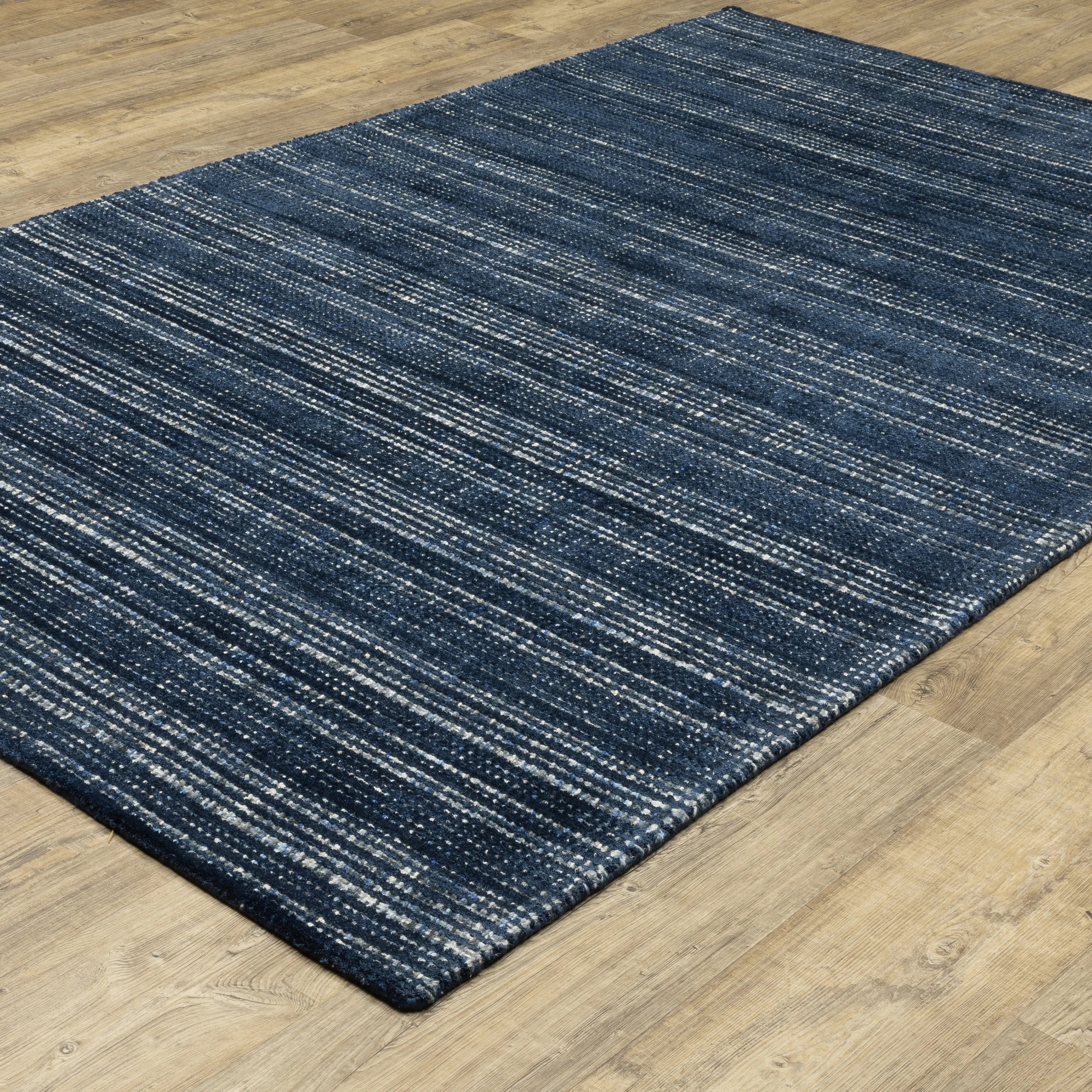 Hugo Striped Viscose Blend Modern Rug