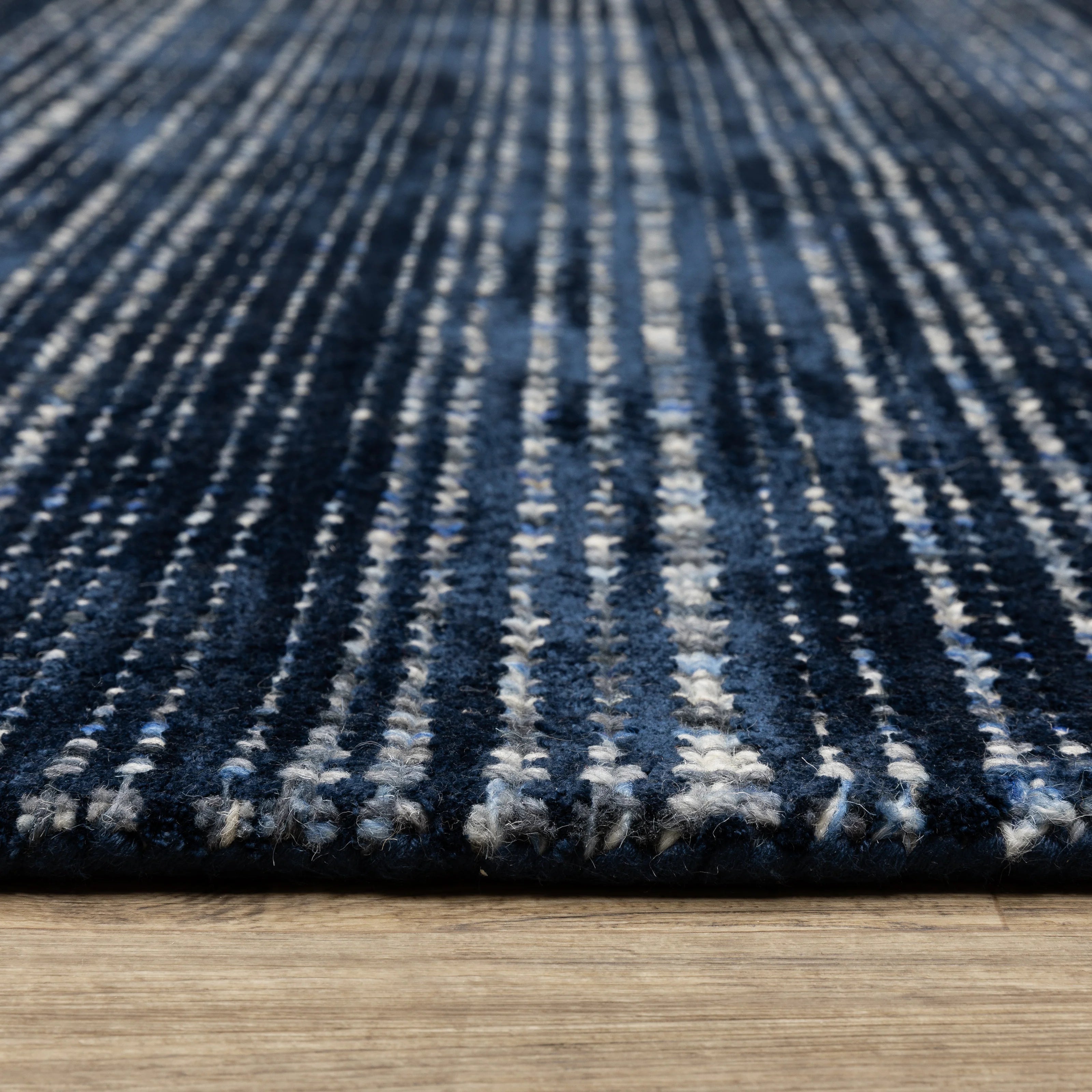 Hugo Striped Viscose Blend Modern Rug