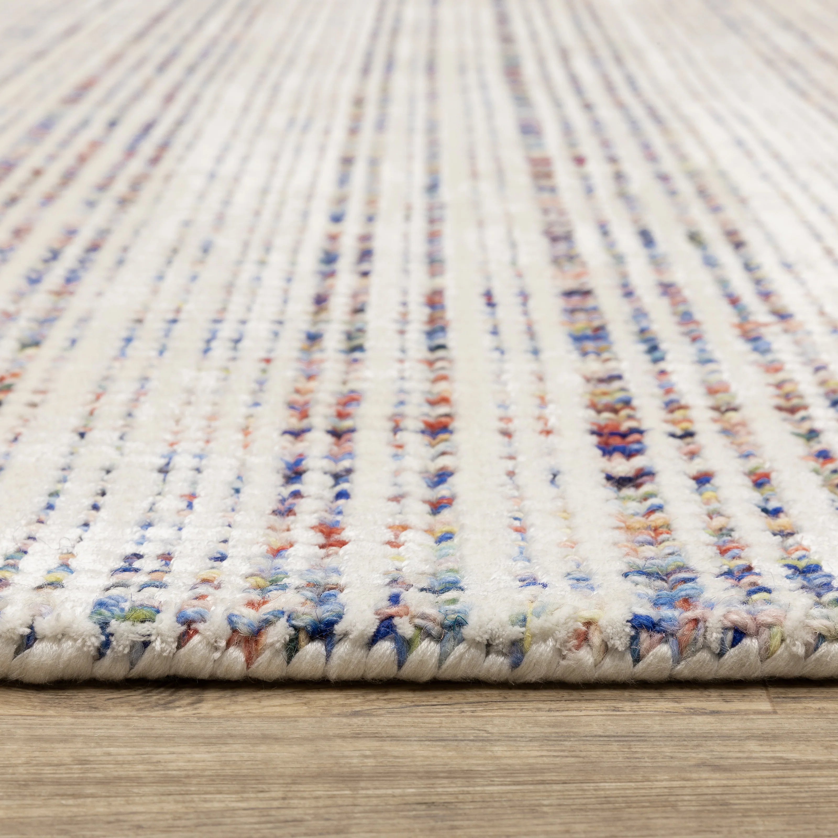 Hugo Striped Viscose Blend Modern Rug