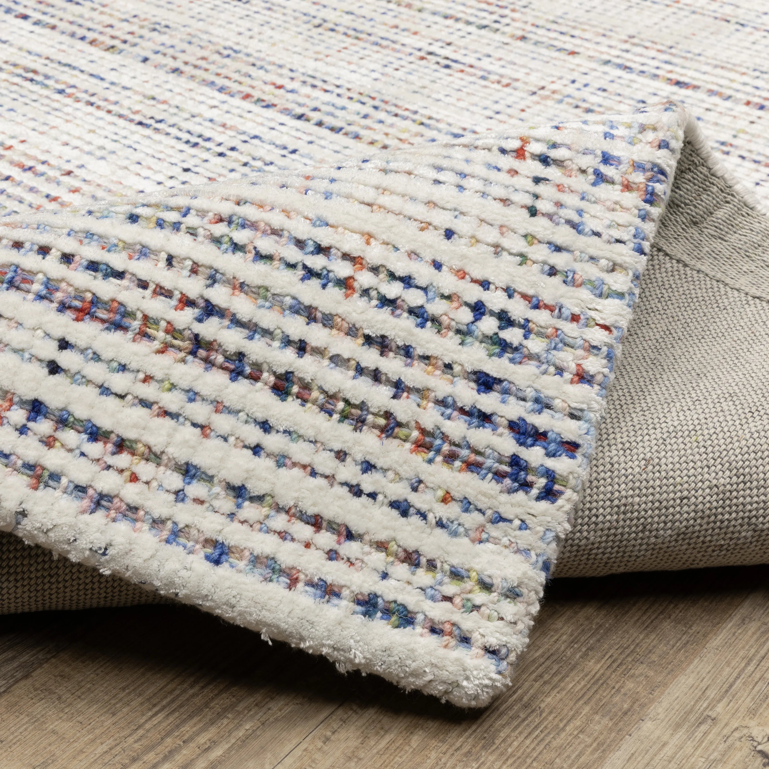 Hugo Striped Viscose Blend Modern Rug