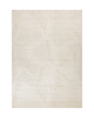 Cream wavy line patterned rug with organic swirled texture design