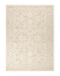 Cream and taupe traditional floral patterned area rug with ornate border