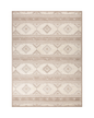 Beige and cream geometric diamond pattern rug with tribal inspired design