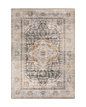 Beige and grey traditional rug with ornate floral medallion pattern throughout