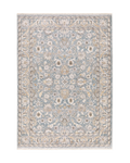 Beige and grey traditional rug with ornate floral medallion pattern throughout