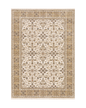 Beige and grey traditional rug with ornate floral medallion pattern throughout