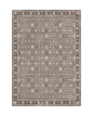 Beige and grey traditional rug with ornate floral medallion pattern throughout