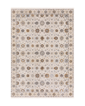 Beige and grey traditional rug with ornate floral medallion pattern throughout
