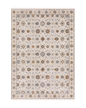 Beige and grey traditional rug with ornate floral medallion pattern throughout
