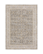 Beige and grey traditional rug with ornate floral medallion pattern throughout