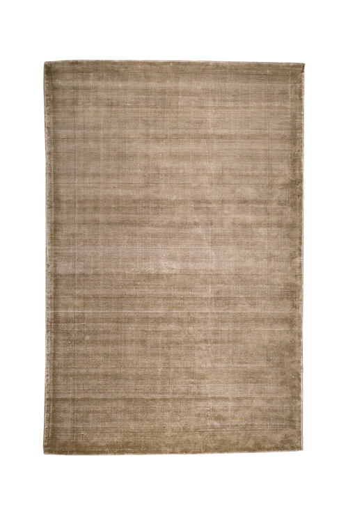 Beige textured rug with subtle horizontal striations and soft woven finish