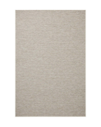 Cream and beige striped wool rug with fine textured horizontal pattern