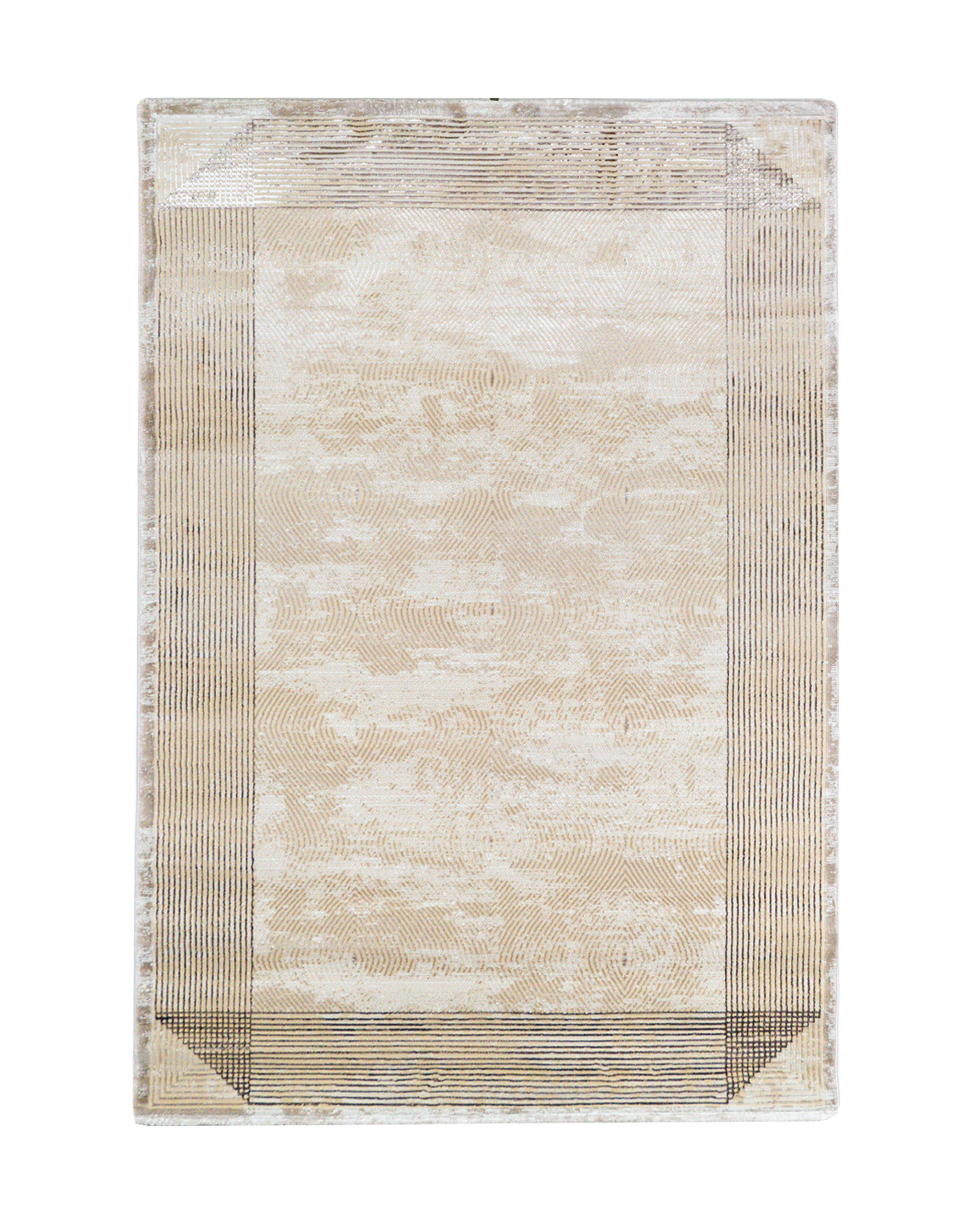 Sonata Minimalist Bordered Line Modern Rug