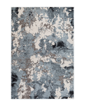 Modern grey and white distressed textured area rug with abstract pattern