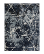 Modern grey and white distressed textured area rug with abstract pattern