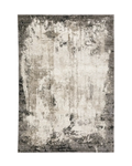 Vintage distressed grey and cream rug with abstract mottled texture pattern