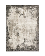Vintage distressed grey and cream rug with abstract mottled texture pattern