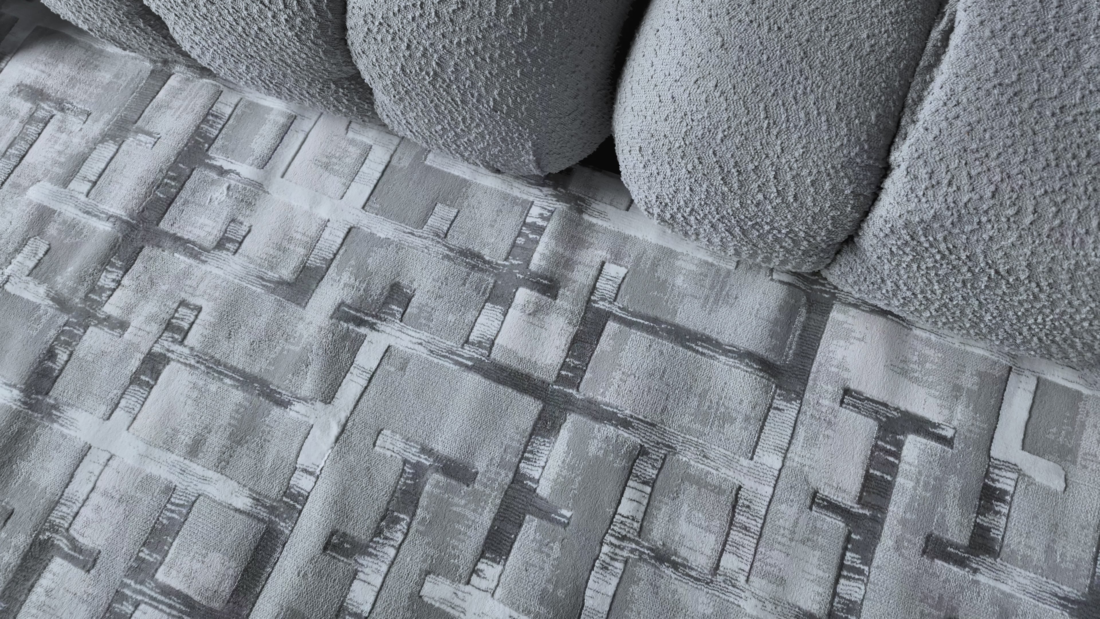 Azure Asymmetrical Geometric Rug