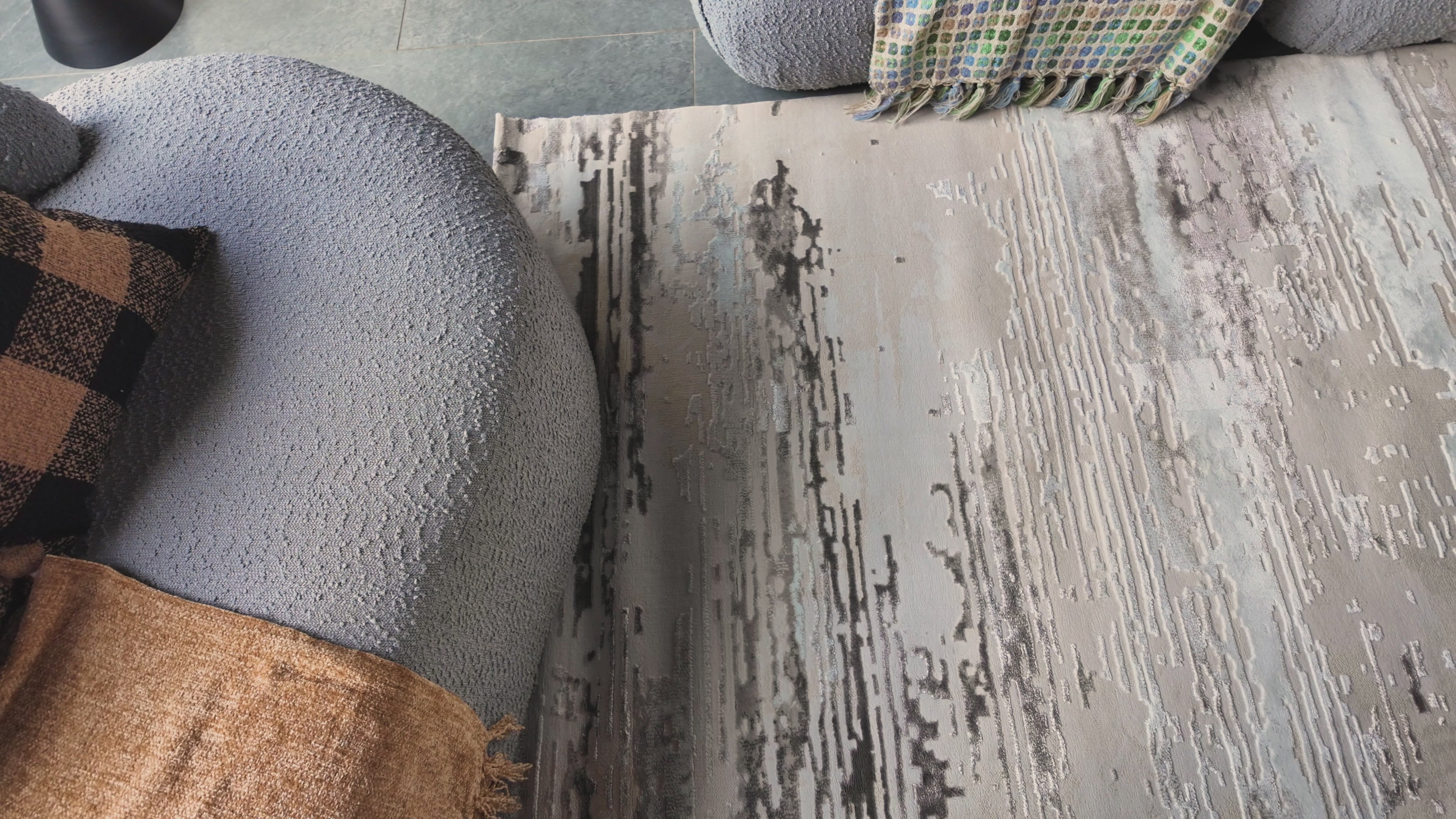 Azure Fade Abstract Rug