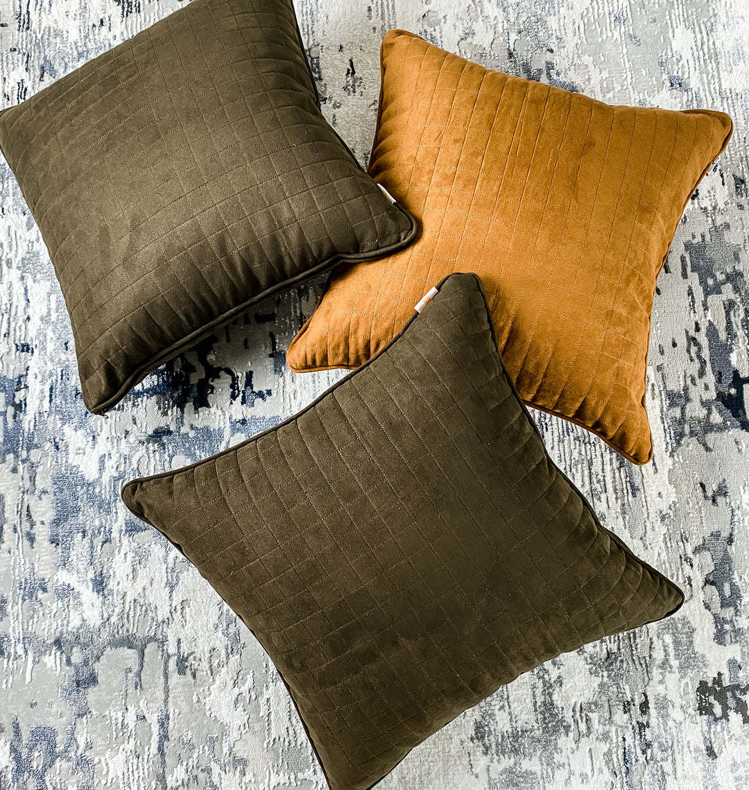 Suede Stitch Pipping Cushion Cover