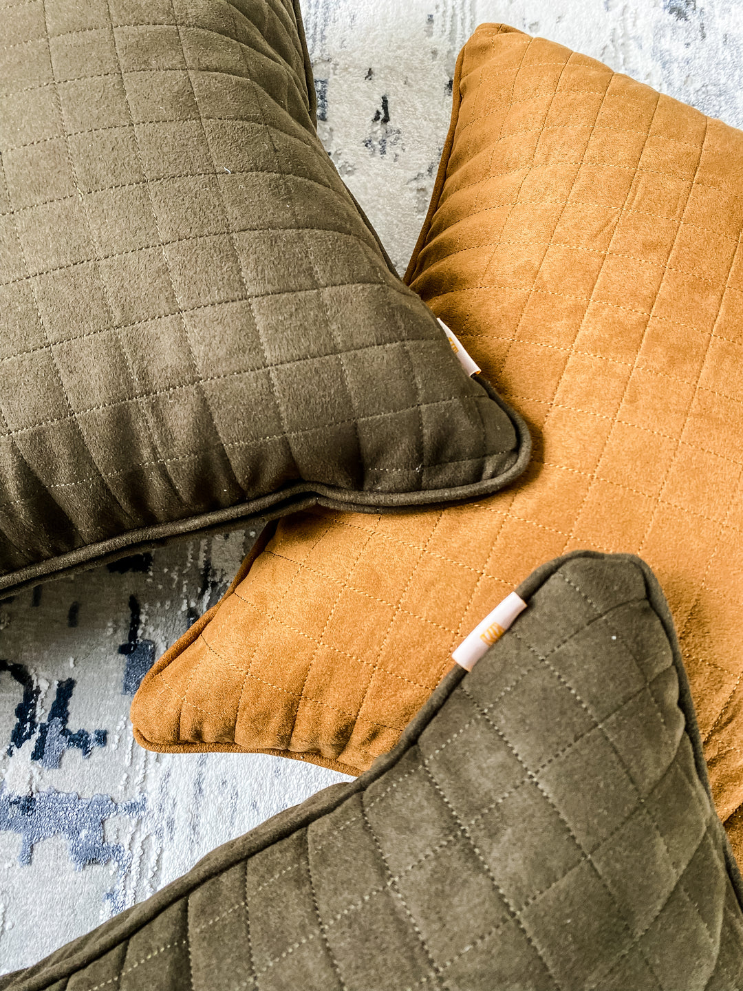 Suede Stitch Pipping Cushion Cover