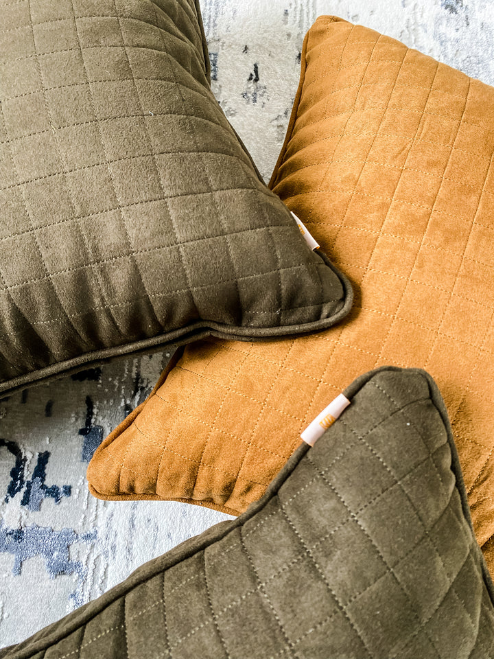 Suede Stitch Pipping Cushion Cover